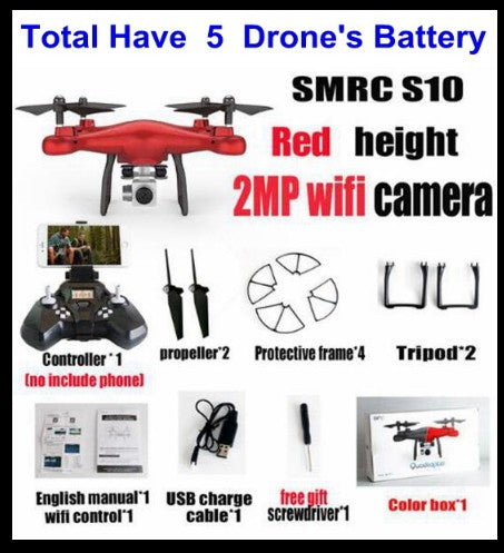 Sales Promotion WiFi 2MP Camera With S10 SMRC FPV Quadcopter Drone Helicopter UAV Micro Remote Control Toy RACER KIT Aircraft Image