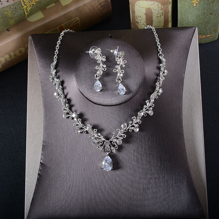 TL205 Korean bridal Rhinestone Earrings, necklace, bridal jewelry, Wedding Tiara, accessories, suits Image