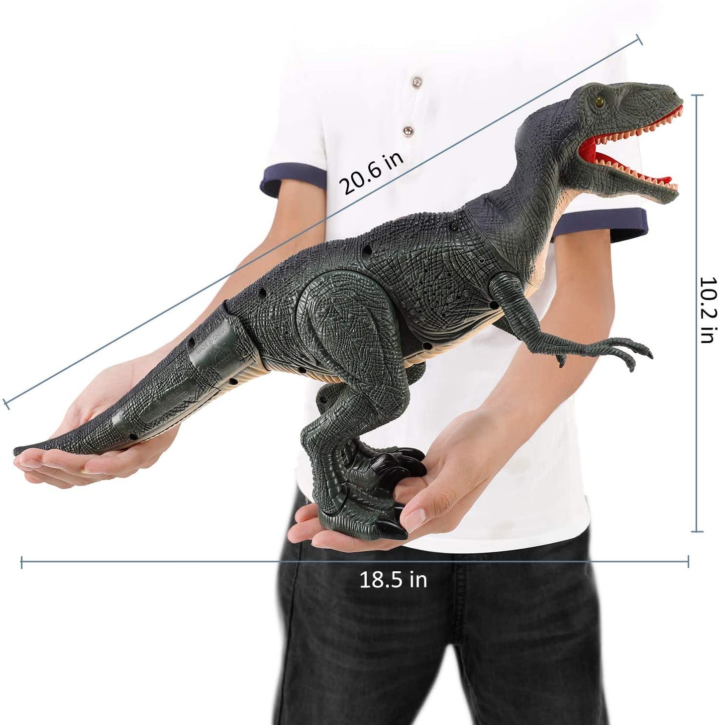 Remote Control R C Walking Dinosaur Toy With Shaking Head,Light Up Eyes & Sounds ,Velociraptor,Gift For Kids Amazon Platform Banned