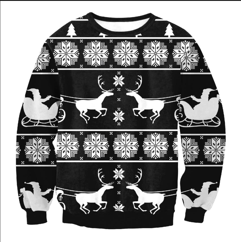 UGLY CHRISTMAS SWEATER Vacation Santa Elf Funny Womens Men Sweaters Tops Autumn Winter Clothing Image