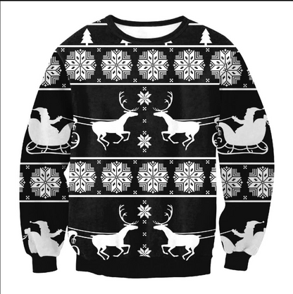 UGLY CHRISTMAS SWEATER Vacation Santa Elf Funny Womens Men Sweaters Tops Autumn Winter Clothing