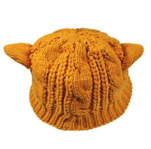 Hand Made 3D Cute Knitted Cat Ear Beanie For Winter Image