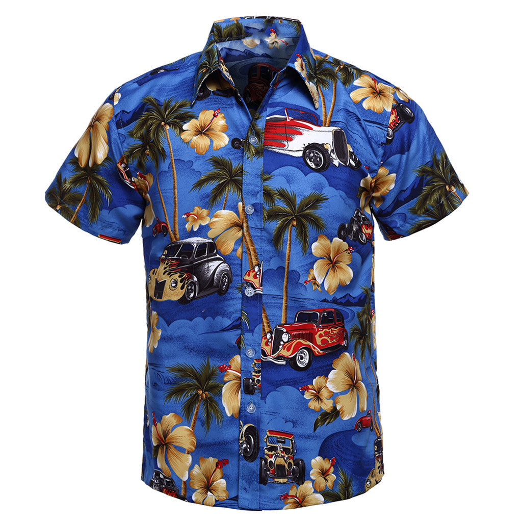 New Print Beach Shirt Summer Short Sleeve Shirt Image