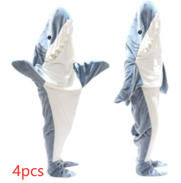 Cartoon Shark Sleeping Bag Pajamas Office Nap Shark Blanket Karakal High Quality Fabric Mermaid Shawl Blanket For Children Image