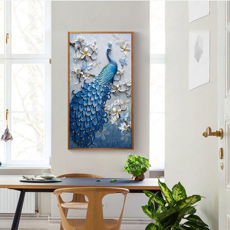 New 5d diamond painting full of peacock blue porch diamond painting Image