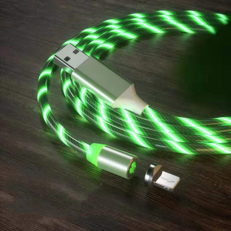 Magnetic Charging Cable Streamer Fast Charging Cable Lighting Micro USB Cable LED Magnet Charger Type-C Cable Image