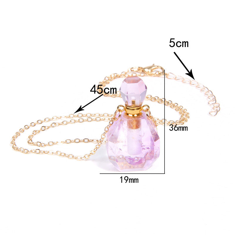 Perfume bottle crystal pendant necklace Image