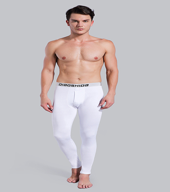 Men's Qiuku single piece youth tight cotton plus velvet leggings Slim student warm pants Image