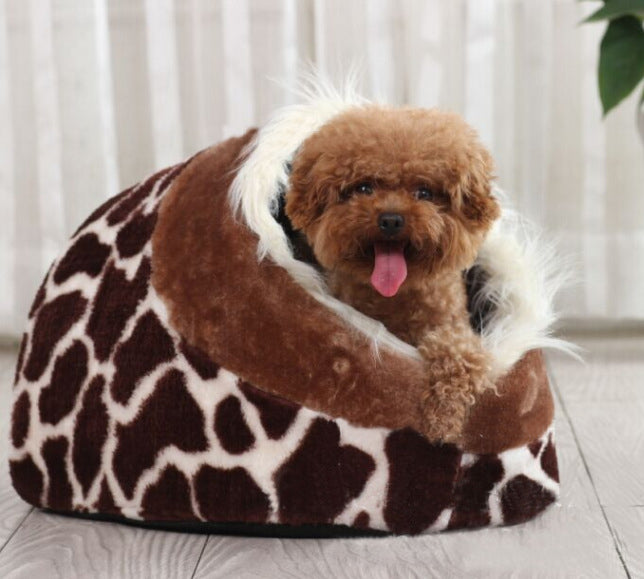 Leopard kennel cat litter cat house dog house dog bed cat bed pet bed supplies Image