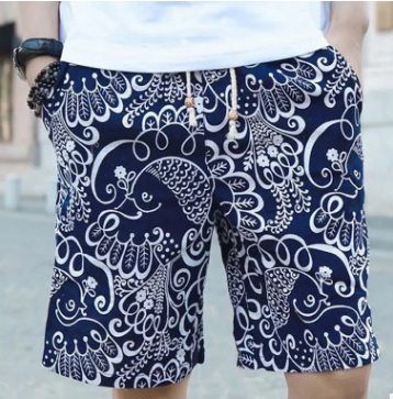 Men Linen Beach Shorts Image