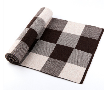 Men's scarf wool plaid scarf scarf winter scarf processing wholesale gift ladies knitting stitching Image