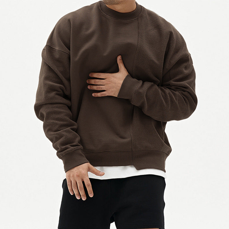 Pullover Round Neck Sweater Loose Men Clothes Image