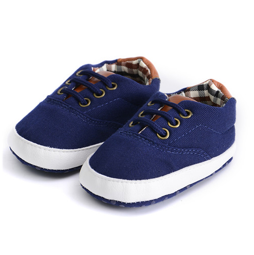 Solid color casual lace soft bottom baby canvas shoes baby shoes toddler shoes Image