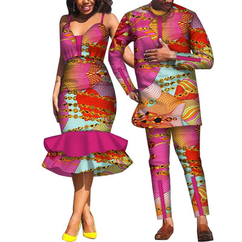 Couple clothing suspender skirt African clothing Image