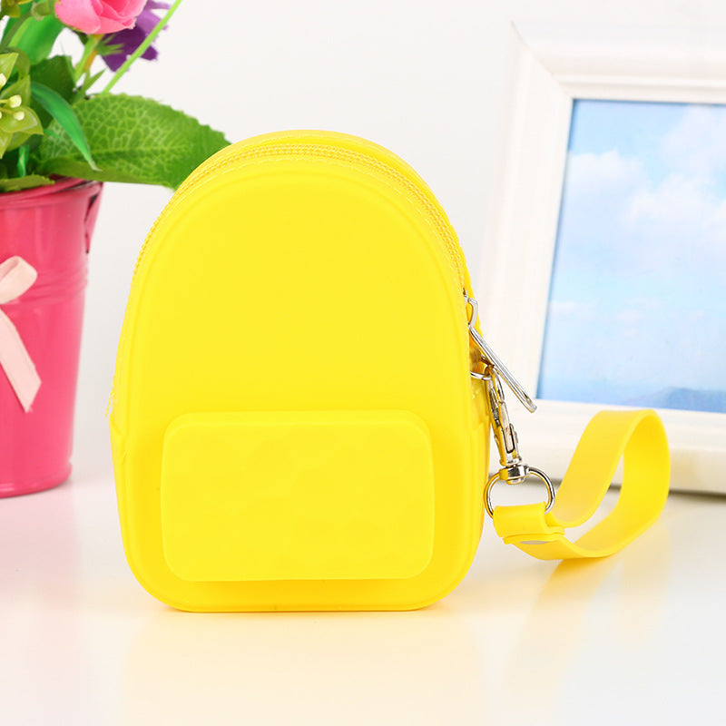 Lovely silicone earphone backpack portable handbag, handbag, handbag, purse, zero purse, children's candy color key bag manufacturer Image