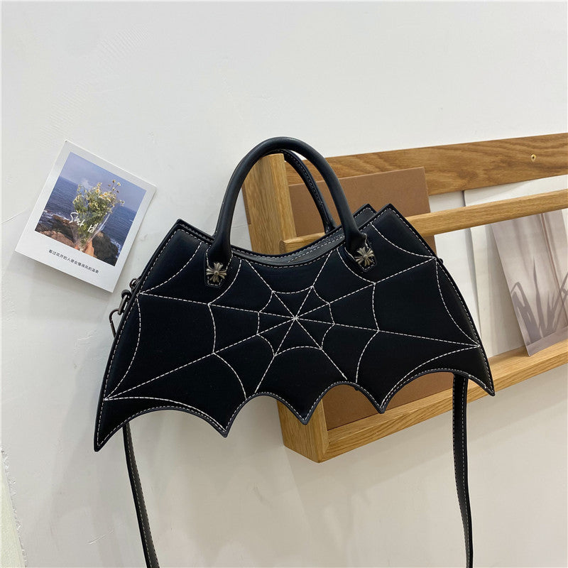 Halloween Spider Web Shape Shoulder Bags Personality Batgirl Tide Pu Handbags Fashoin Messenger Crossbody Bag Image