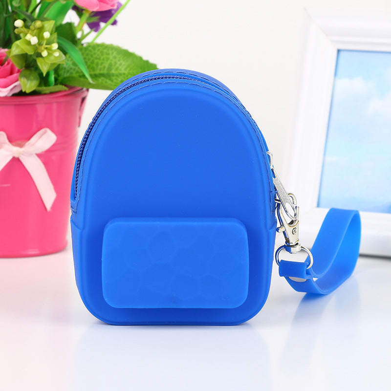 Lovely silicone earphone backpack portable handbag, handbag, handbag, purse, zero purse, children's candy color key bag manufacturer Image