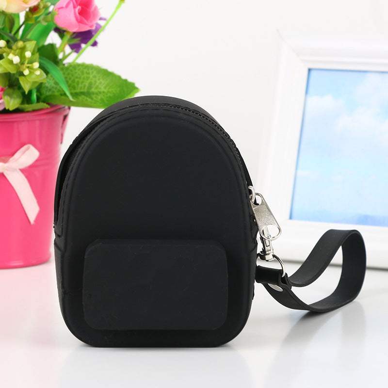 Lovely silicone earphone backpack portable handbag, handbag, handbag, purse, zero purse, children's candy color key bag manufacturer Image