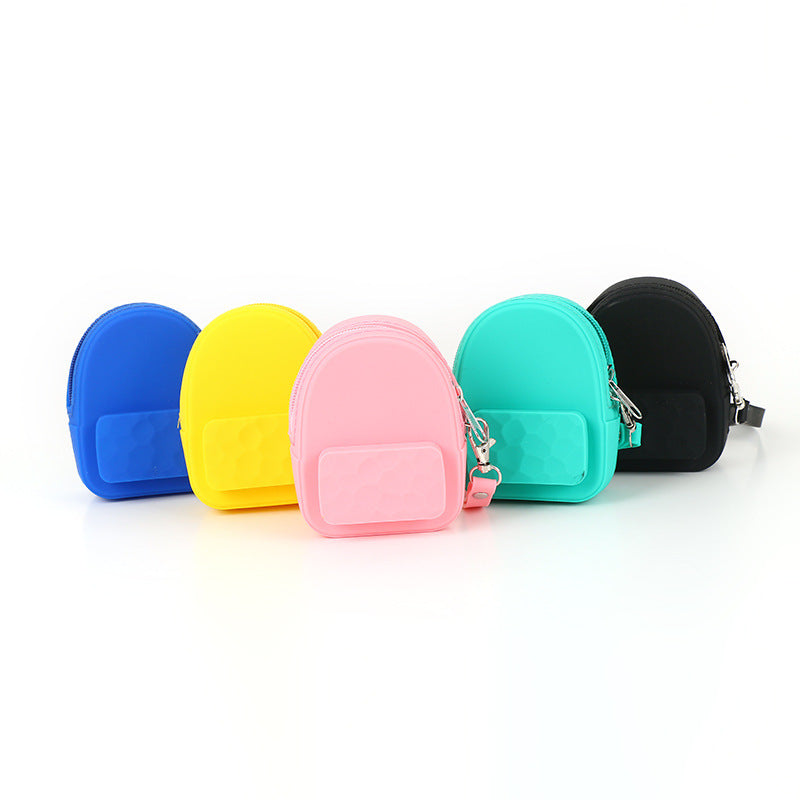 Lovely silicone earphone backpack portable handbag, handbag, handbag, purse, zero purse, children's candy color key bag manufacturer Image