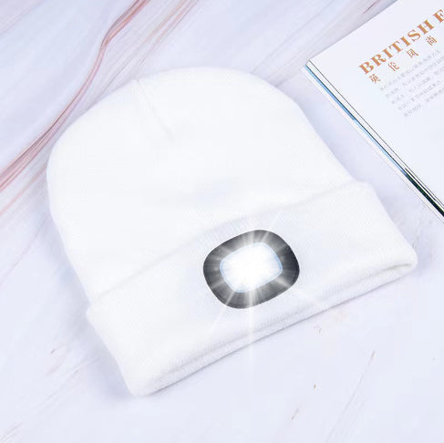 LED Knit Hat Button Cell Type Knitted Hat With Light Glowing Image