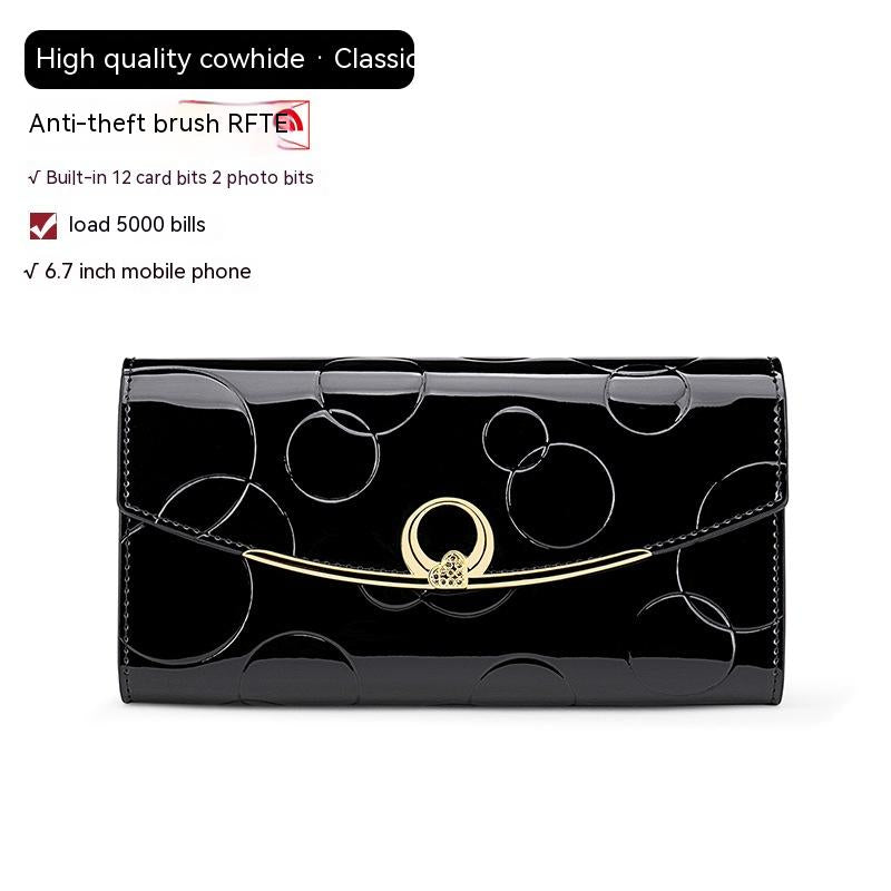 Women's Real Leather Long Large Capacity Wallet Clutch Bag Image