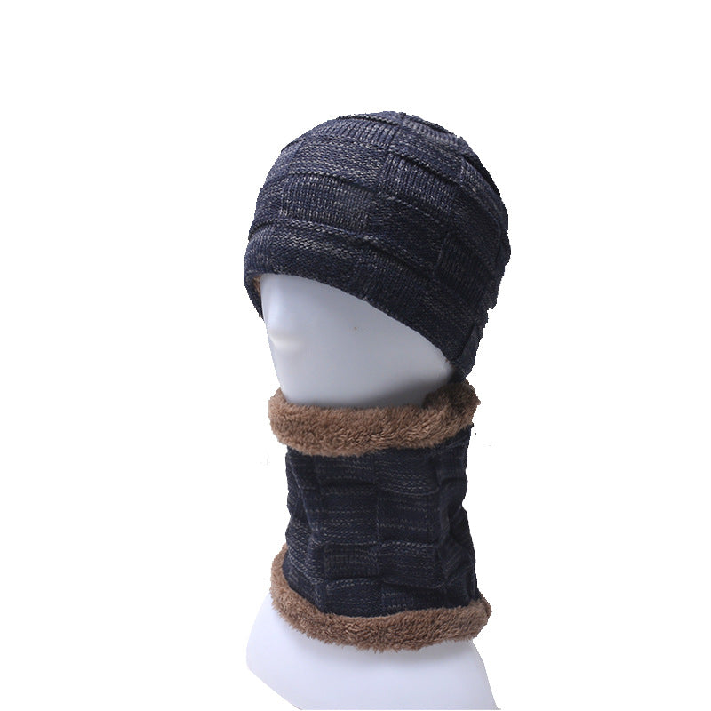 Hat collar set plus velvet knit hat Image