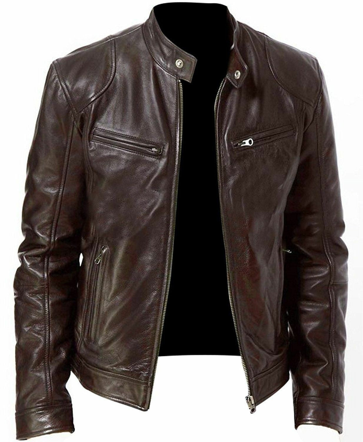 PU Leather Jacket Slim Leather Jacket Image