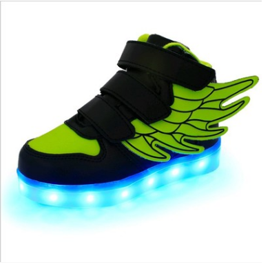 Children's shoes led light shoes children's wings light shoes usb charging colorful luminous shoes casual light shoes Image