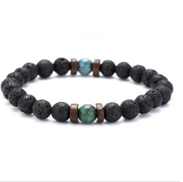 Personality Men's Black Volcanic Stone Bracelet Image