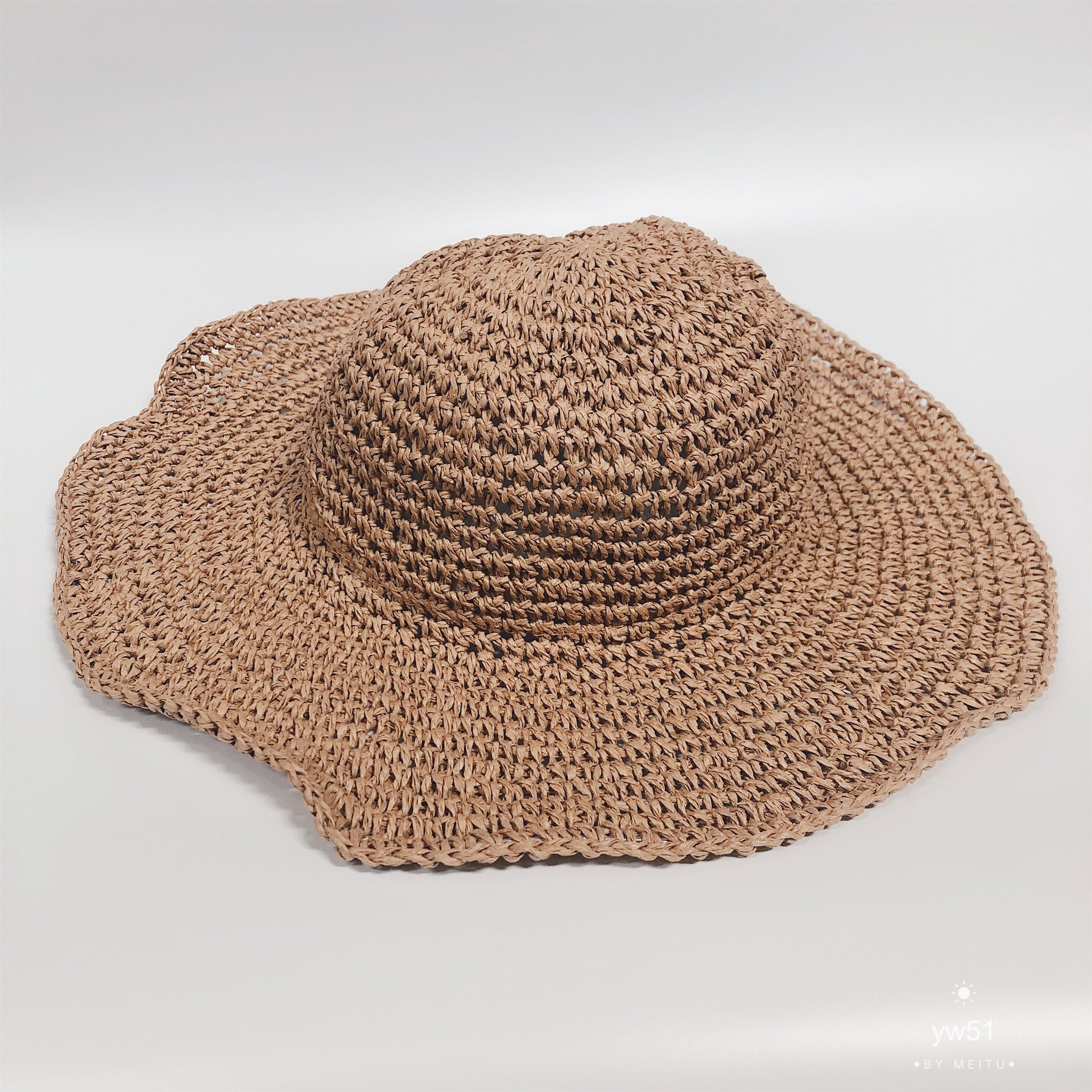 Summer Outing Sunscreen Hat for Women with Foldable Straw Hats Holiday Cool Hat Beach Hat Image