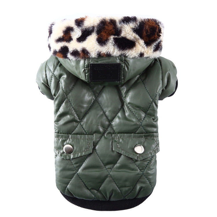 Cross-border pet supplies pet clothes dog clothes autumn and winter fur collar coat pet dog clothing Image