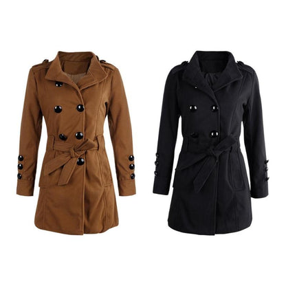 Woolen coat trench coat