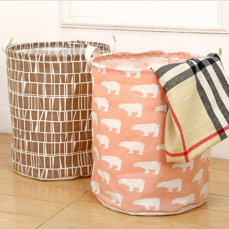 Foldable laundry basket, cotton and linen laundry basket, bathroom, laundry, dirty clothes, dirty clothes, toy storage basket Image