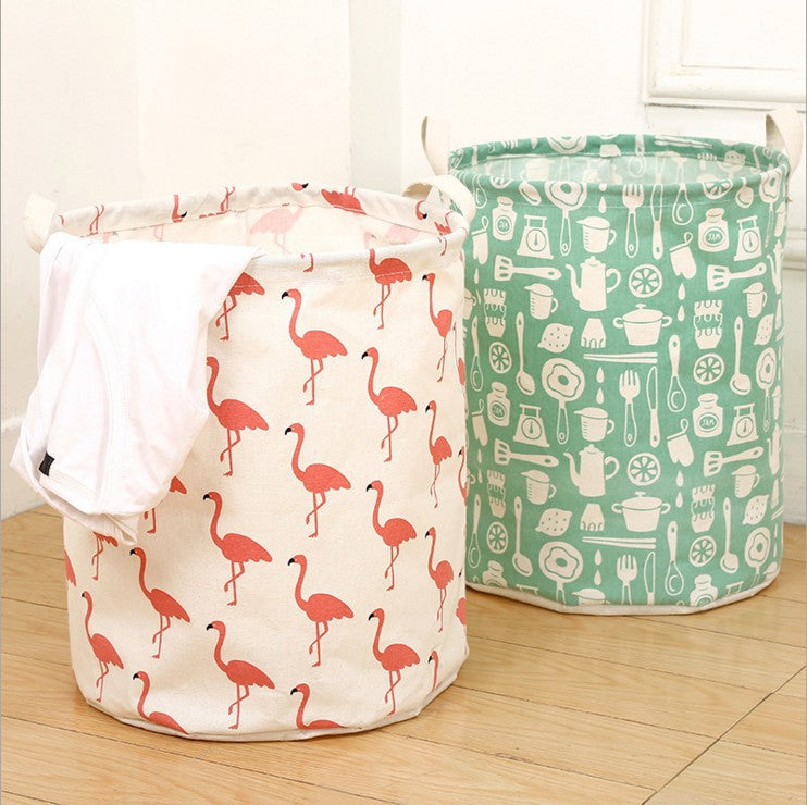 Foldable laundry basket, cotton and linen laundry basket, bathroom, laundry, dirty clothes, dirty clothes, toy storage basket Image