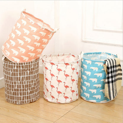 Foldable laundry basket, cotton and linen laundry basket, bathroom, laundry, dirty clothes, dirty clothes, toy storage basket