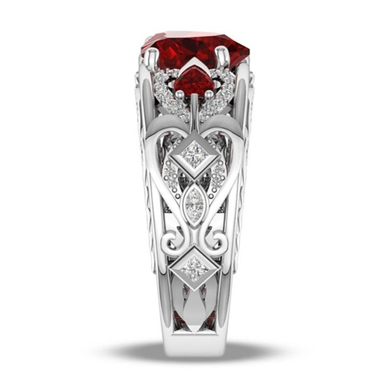 Princess Ring Heart-shaped Ruby Engagement Ring Image