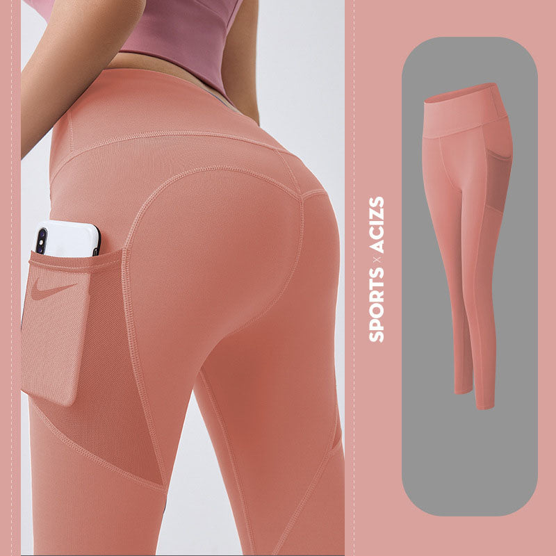 Yoga Pants Women With Pocket Leggings Sport Girl Gym Leggings Women Tummy Control Jogging Tights Female Fitness Pants Image