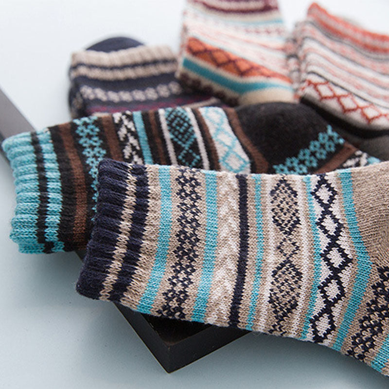 Winter Thick Warm Stripe Wool Socks Casual Sock Business Socks Image