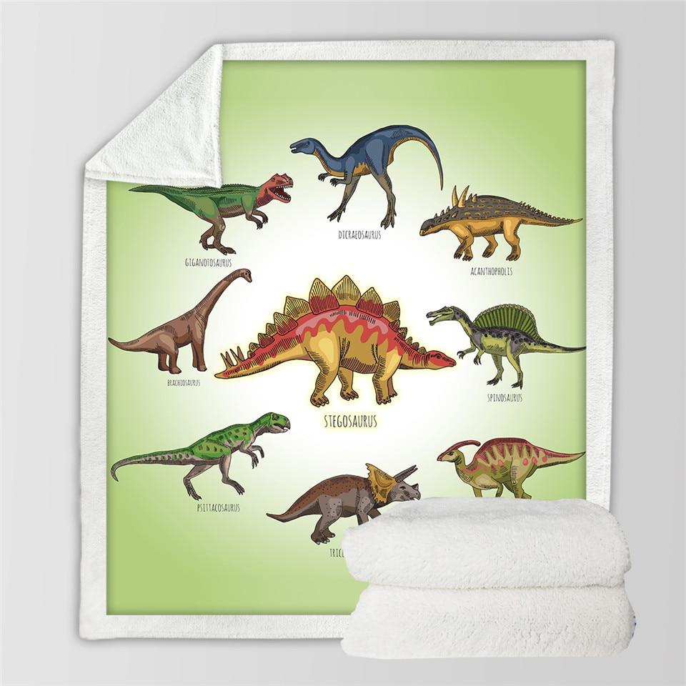 Kids Children Dinosaur Fluffy Soft Cotton Blanket Jurassic Cartoon Boys Girl Throw Blankets For Beds Home Textile Bedding Outlet Image