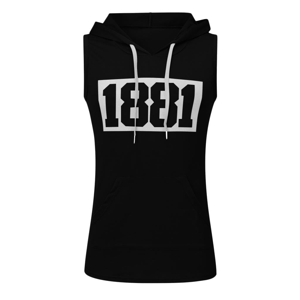 Men's Sleeveless Vest Letter Printed Hoodie Sports Tops Image