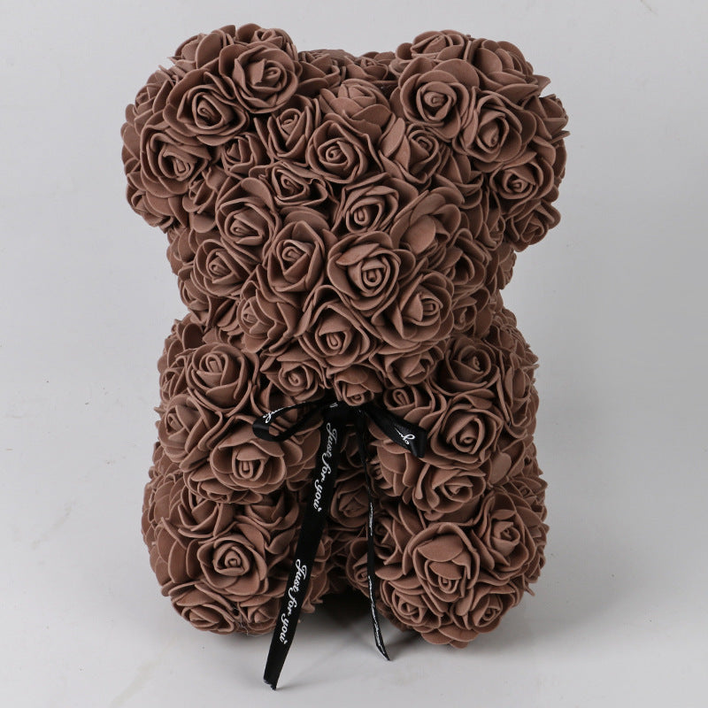 Valentine's Day Gift Rose Bear Eternal Flower Rose Teddy Bear PE Foam Bear 25cm Valentines Day Image