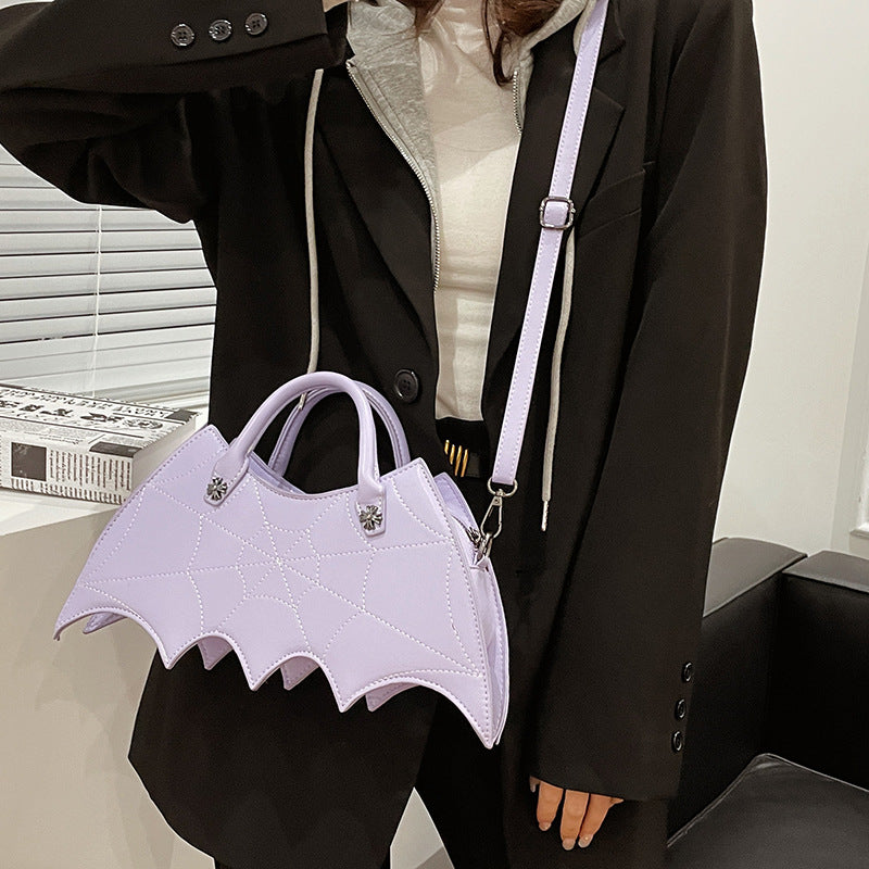 Halloween Spider Web Shape Shoulder Bags Personality Batgirl Tide Pu Handbags Fashoin Messenger Crossbody Bag Image