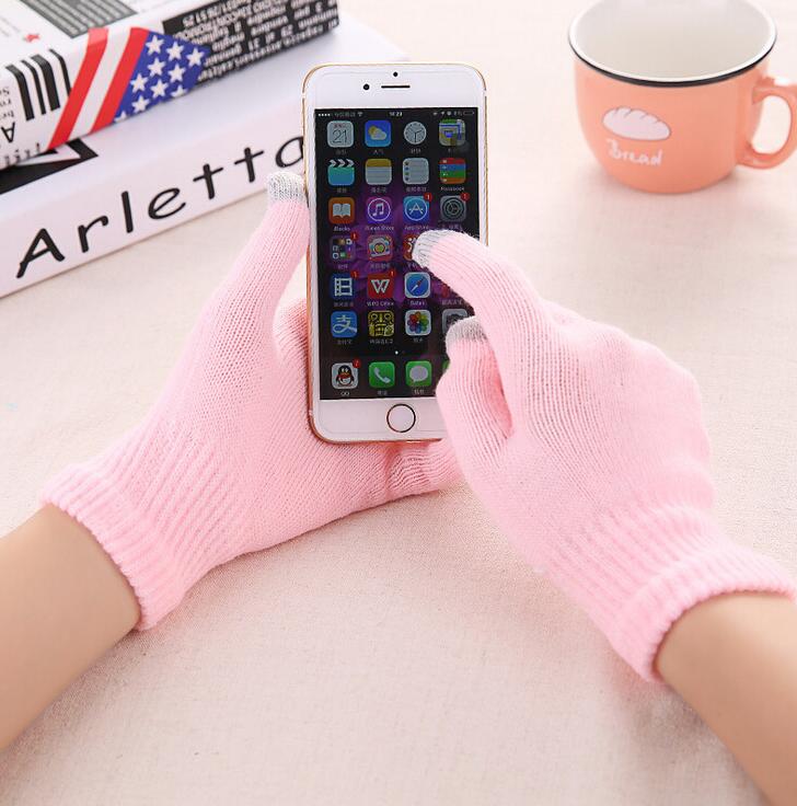 Knit Gloves Ladies Jacquard Touch Screen Warm Fashion Winter Gloves Image