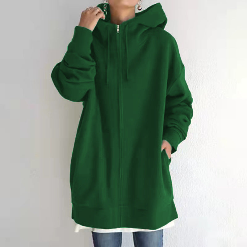 Women's Fuzzy Hoodies Long Sport Pullover Hoodie Full-Zip Hoodie Sweatshirt Image