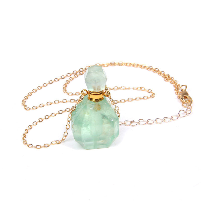 Perfume bottle crystal pendant necklace Image