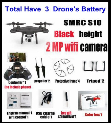 Sales Promotion WiFi 2MP Camera With S10 SMRC FPV Quadcopter Drone Helicopter UAV Micro Remote Control Toy RACER KIT Aircraft Image