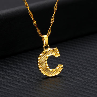 26 letters gold-plated pendant necklace