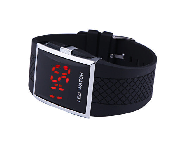 Men Women Casual Unisex White Black LED Digital Sports Wrist Watch Wristwatch Date Clock Image