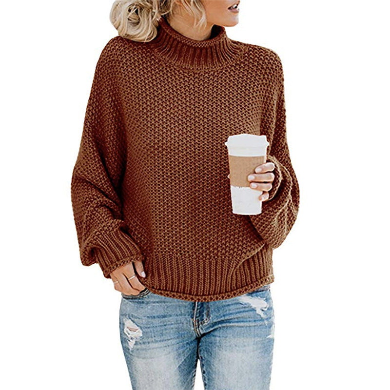 Cardigan Thick Thread Turtleneck Pullover Image