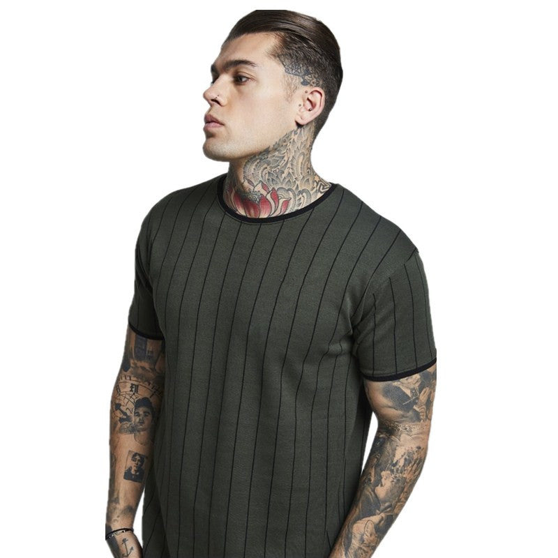 T-shirt men's striped print T-shirt Image